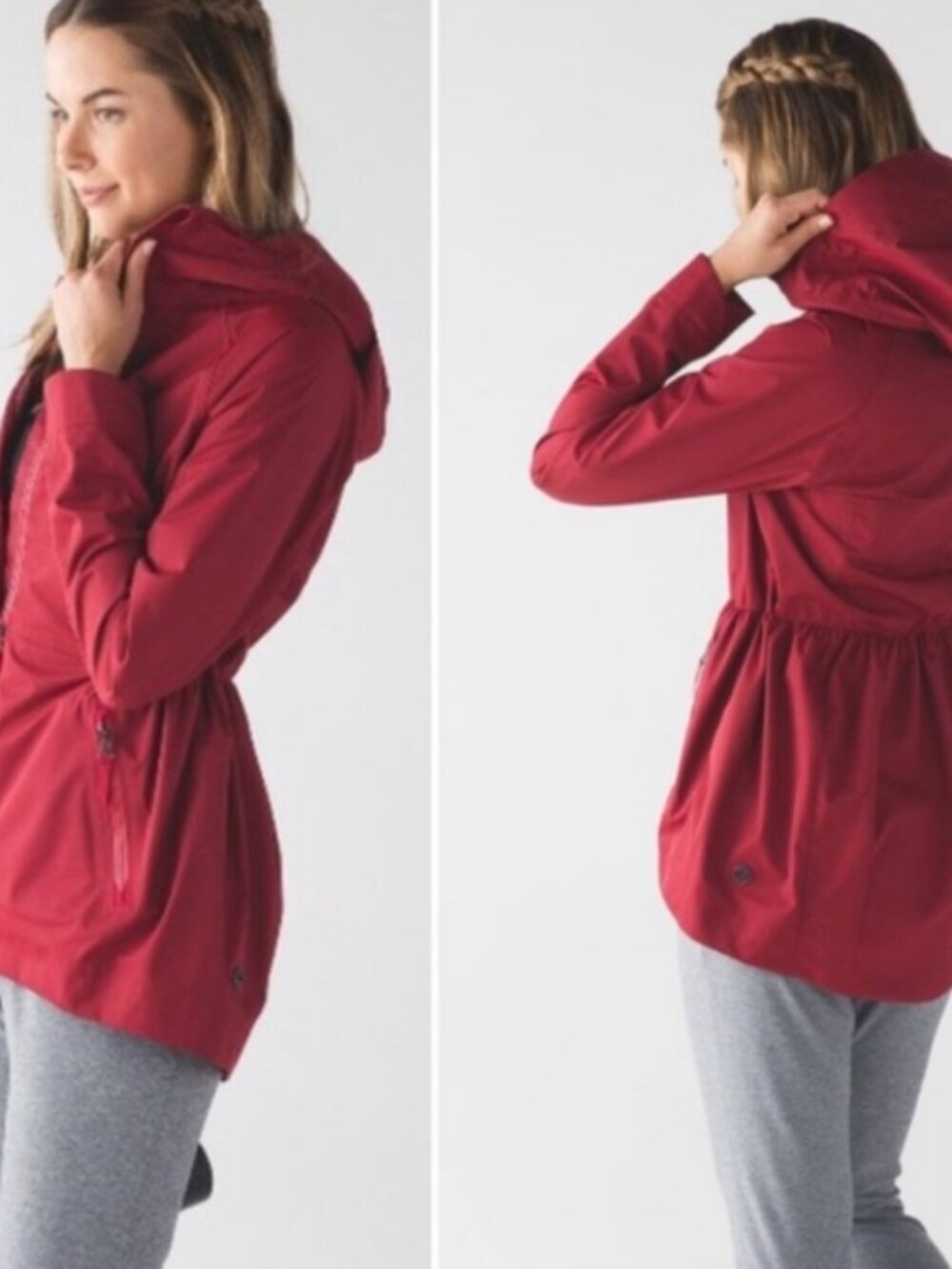 Lululemon Rain For Daze Jacket II Water Repellent Hooded Prep Red Size 4